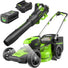 80V 21" Cordless Battery 4-in-1 Self-Propelled Lawn Mower and 700CFM Blower Combo Kit: 5.0 Ah Battery and 6A Charger greenworkstools