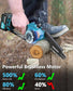 Professional Mini Chainsaw Cordless 8 inch + 6 inch, Electric Chainsaw Cordless with 2x4000mAh Batteries, Upgraded Brushless chainsaw with Auto Oiler for Tree Branch Wood Cutting Velotrex