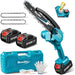 Seesii Mini Chainsaw 8-inch, Mini Chainsaw Cordless Tool Set, Battery Chainsaw with 2x 4.0Ah Batteries, Handheld Electric Power Chain Saw with Oiler, Safety Lock for Tree Trimming,Wood Cutting Seesii