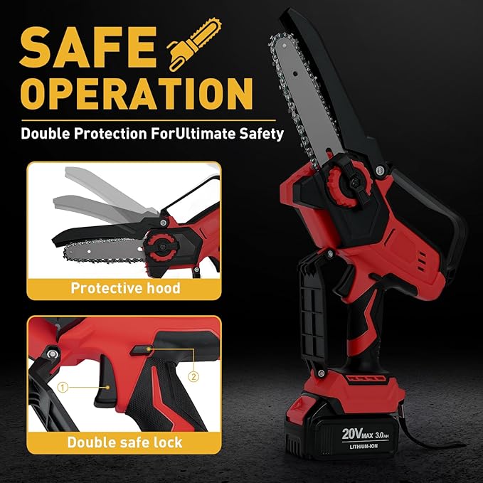 Mini Cordless Chainsaw for Milwaukee M18 Battery,6 Inch & 8 Inch Electric Battery Powered Brushless Chainsaw,400W Auto Oiler Hand Saw for Wood Cutting Tree Trimming(Only Tool) Yourfpv.net