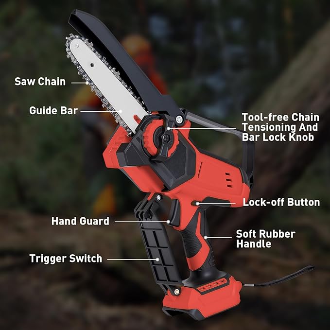 Mini Cordless Chainsaw for Milwaukee M18 Battery,6 Inch & 8 Inch Electric Battery Powered Brushless Chainsaw,400W Auto Oiler Hand Saw for Wood Cutting Tree Trimming(Only Tool) Yourfpv.net