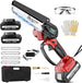 Mini Electric Chainsaw Cordless Brushless, 6 Inch Small Chainsaw Battery Powered, Handheld Chain Saw for Wood Tree Branches Pruning, 4 Chains, 2x 2500 mAh Battery, Garden Tools Christmas Gifts for Dad DEJUNPIOOL