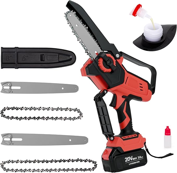 Mini Cordless Chainsaw for Milwaukee M18 Battery,6 Inch & 8 Inch Electric Battery Powered Brushless Chainsaw,400W Auto Oiler Hand Saw for Wood Cutting Tree Trimming(Only Tool) Yourfpv.net