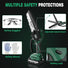 Mini Chainsaw Cordless Battery Powered, 6 Inch Small Electric Chainsaw Brushless, Handheld Pruning Chain Saw for Wood Tree Branches, 4 Chains, 2x 2500 mAh Battery, Garden Tools Christmas Gifts for Dad DEJUNPIOOL