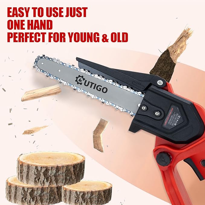 Mini Chainsaw with Battery, 8 inch Electric Chainsaw with 2 * 21V Batteries, Small Chain Saw with Safety Lock and Strong Motor for Tree Trimming, Mini Cordless Electric Chainsaw 800 W Yourfpv.net