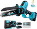 Mini Chainsaw Cordless - DECERK Brushless 6 Inch Electric Chain Saw, Portable Left Handheld Chainsaw Battery Powered for Tree, Branch, Wood, Best Gift Saw Tools for Household & Garden, Men Dad Husband DECERKPROTOOL