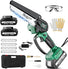 Mini Chainsaw Cordless Battery Powered, 6 Inch Small Electric Chainsaw Brushless, Handheld Pruning Chain Saw for Wood Tree Branches, 4 Chains, 2x 2500 mAh Battery, Garden Tools Christmas Gifts for Dad DEJUNPIOOL