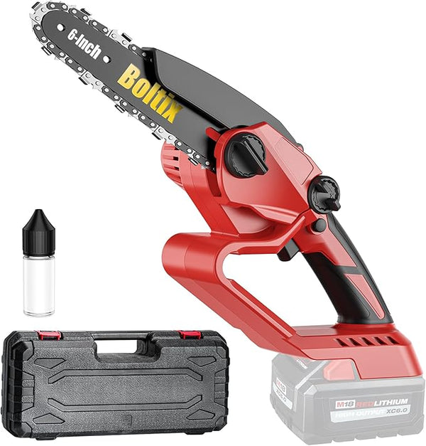 Mini Chainsaw Cordless, Compatible With Milwaukee M18 Battery, Brushless 6-Inch Electric Chainsaw, Handheld Chain Saw for Tree Trimming Wood Cutting (Tool Only) Yourfpv.net