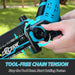 Mini Chainsaw Cordless - DECERK Brushless 6 Inch Electric Chain Saw, Portable Left Handheld Chainsaw Battery Powered for Tree, Branch, Wood, Best Gift Saw Tools for Household & Garden, Men Dad Husband DECERKPROTOOL