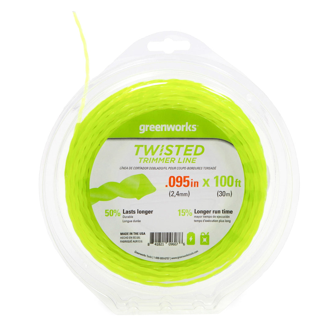 60V 16" Cordless Battery String Trimmer and 0.095 String Trimmer Line Combo Kit: 2.5 Ah Battery and Charger greenworkstools
