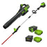 60V 20" Cordless Battery Pole Hedge Trimmer & 610 CFM Leaf Blower Combo Kit w/ 2.0Ah & 2.5Ah Battery & (2) Chargers greenworkstools