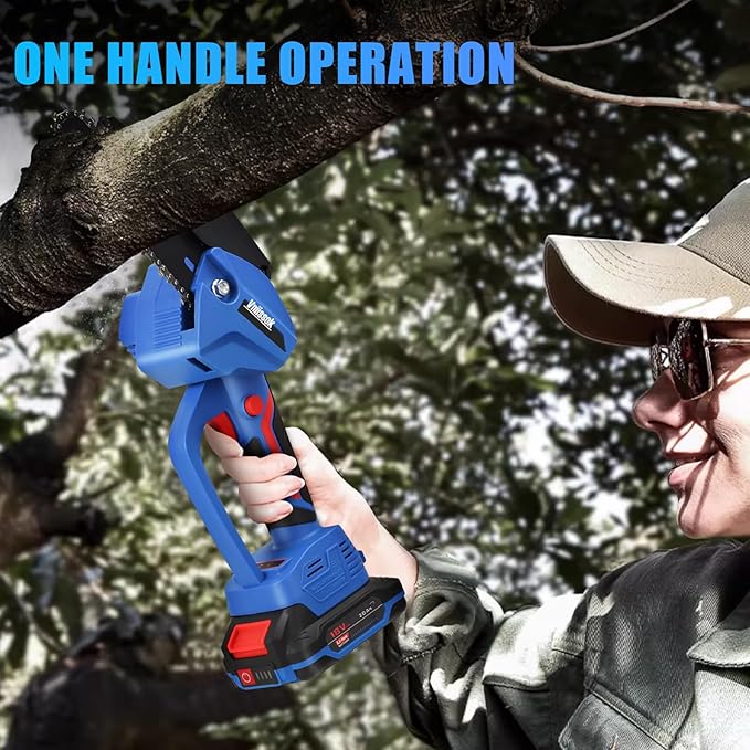 Chainsaw 6 Inch Mini Electric Chain Saw Cordless Battery Powered,Hand Held Saw Pruning Shears Chain for Tree Branches,Courtyard,Household and Garden Gifts for Men Dad Husband Women VNIISSOKTOOLS