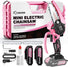 Saker Mini Chainsaw,Portable Electric Pink Mini Chainsaw Cordless,Handheld Chainsaw for Tree Branches,Courtyard, Household and Garden,By 2PCS 20V 1500mAh Batteries and 3 PCS Chains Saker