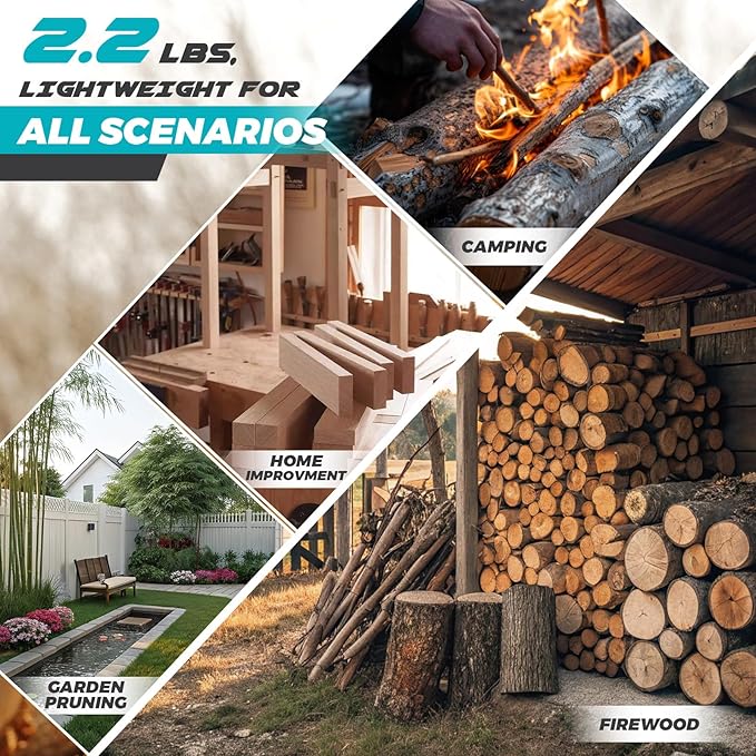 Mini Chainsaw Cordless 6 Inch, Brushless Motor Electric Saw - 2x2Ah Batteries, 2025 Upgraded, Safety Lock, Portable Handheld for Tree Trimming, Wood Cutting, Camping/DIY, Gift for Dad Husband Yourfpv.net