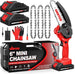 BEST Mini Chainsaw 6 Inch, Gardtech Cordless Portable Electric Chain Saw Handheld Electric Chainsaws with 2025 Upgraded 4 Chains 2 Batteries Good for Olders, DIYer, Gardeners Continuously 2 Hours Work GARDTECH