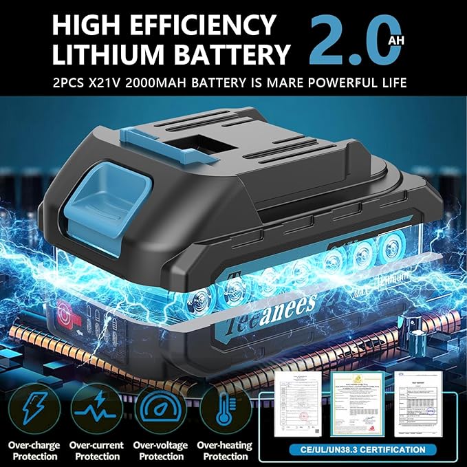 Mini Chainsaw Cordless, 8 Inch & 6 Inch Portable Electric Chain Saw with 2 Battery 8 Chains, Auto Oiler, Battery Powered Small Handheld Saw for Wood Cutting, Tree Trimming, Garden(Blue) Yourfpv.net