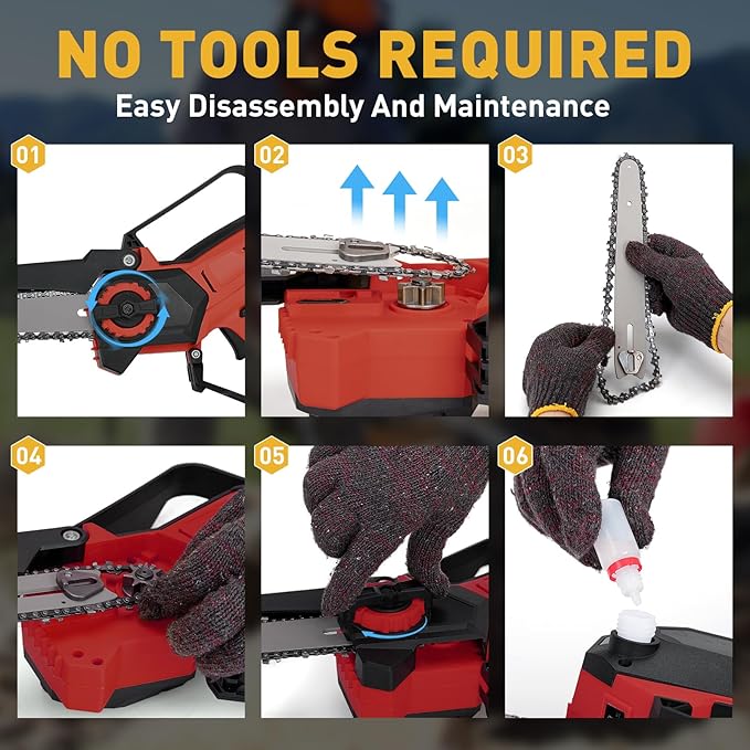 Mini Cordless Chainsaw for Milwaukee M18 Battery,6 Inch & 8 Inch Electric Battery Powered Brushless Chainsaw,400W Auto Oiler Hand Saw for Wood Cutting Tree Trimming(Only Tool) Yourfpv.net