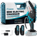 Portable 4 inch Electric Chainsaw Cordless, Handheld Chainsaw for Tree Branches , Courtyard, Household and Garden( Chainsaw + 2 Batteries) DannysHomeGoods