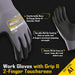COOLJOB 3/6/12/36 Pairs Nitrile Rubber Dipped Safety Work Gloves with Grip Dots, Touchscreen COOLJOB