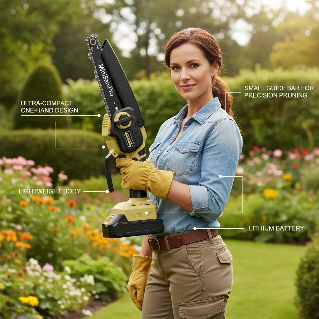 M9 mini lithium chainsaw compact one-hand design lightweight body lithium battery – cordless precision pruning saw