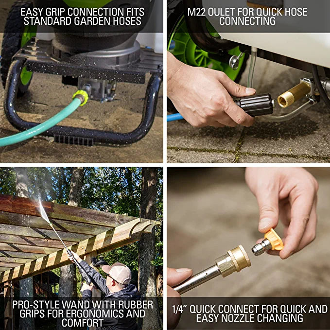 2300 PSI Pressure Washer, 12" Surface Cleaner Combo Kit greenworkstools