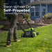 48V (24V x 2) 21" Cordless Battery Self-Propelled Mower 3PC Combo Kit: (2) 5.0Ah Batteries,(1) 2.0 Ah Battery,(1) Dual-Port Rapid Charger and (1) 2A Charger greenworkstools
