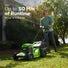 48V (24V x 2) 21" Cordless Battery Self-Propelled Mower 3PC Combo Kit: (2) 5.0Ah Batteries,(1) 2.0 Ah Battery,(1) Dual-Port Rapid Charger and (1) 2A Charger greenworkstools