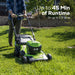 48V (24V x 2) 20" Cordless Battery Push Mower 3PC Combo Kit: (2) 4.0 Ah USB Batteries,(1) 2.0 Ah Battery,(1) Dual-Port Rapid Charger and (1) Charger greenworkstools