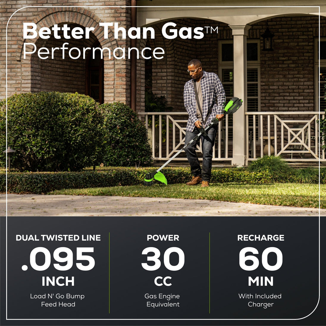 80V 16" Cordless Battery String Trimmer and 8" Edger Combo Kit: 2.0 Ah Battery and Charger greenworkstools