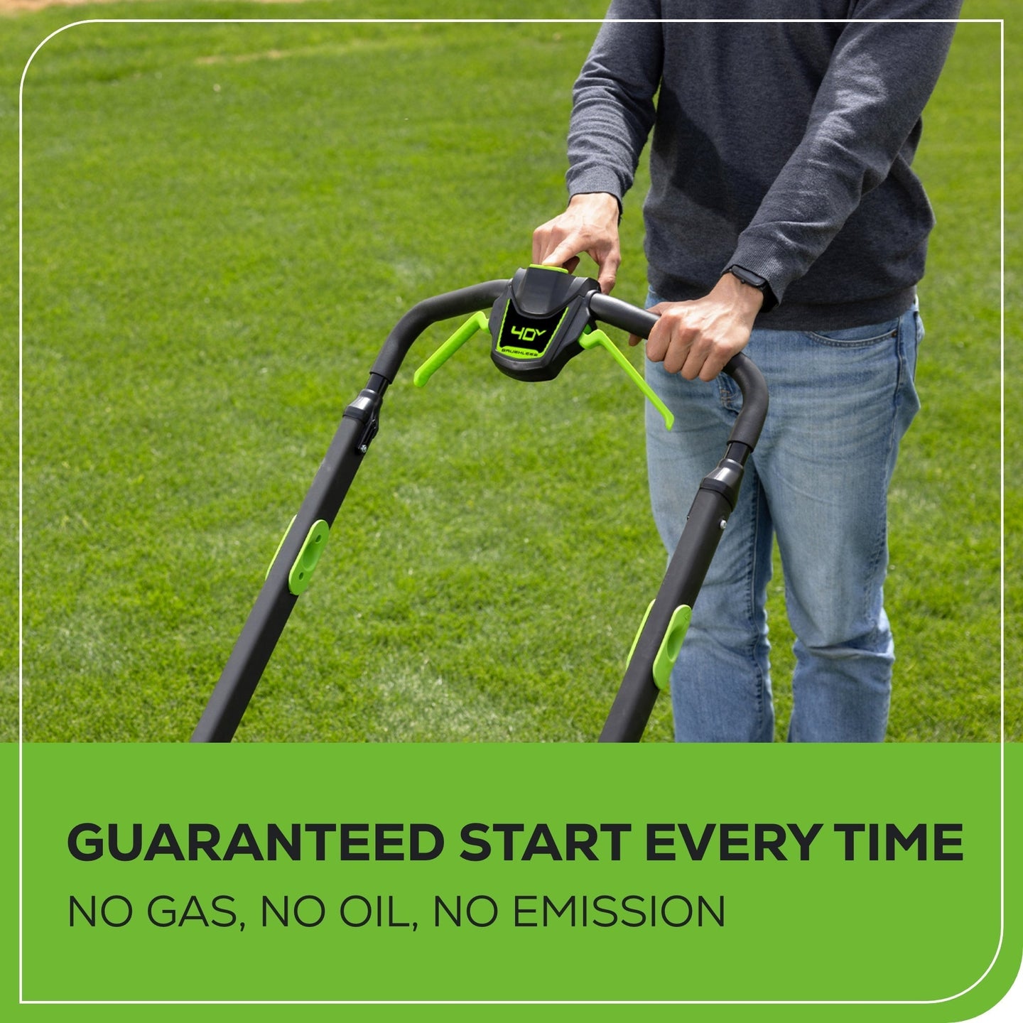 40V 20" Cordless Battery Push Mower 3pc Combo Kit: 4.0 Ah Battery and Charger greenworkstools
