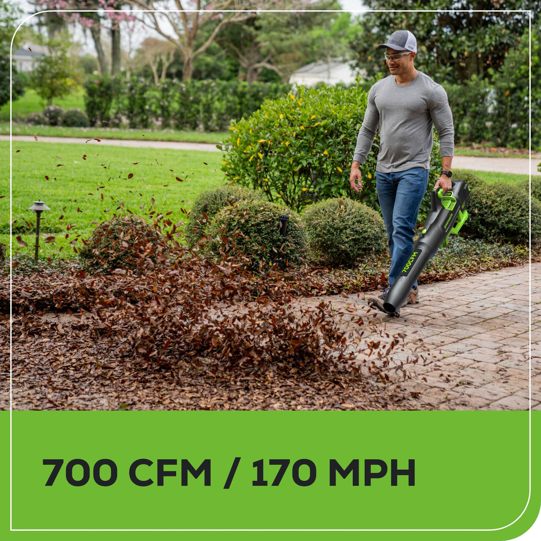 80V 700CFM Cordless Battery Blower w/  2.5Ah Battery & Charger Greenworks