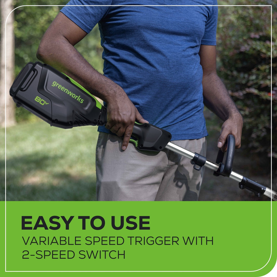 80V 16" Cordless Battery String Trimmer and 8" Edger Combo Kit: 2.0 Ah Battery and Charger greenworkstools