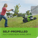 OPEN BOX 48V (24V x 2) 21" Cordless Battery Self-Propelled Mower, 12" String Trimmer and 320 CFM Blower Combo Kit: (2) 5.0Ah Batteries and Chargers greenworkstools