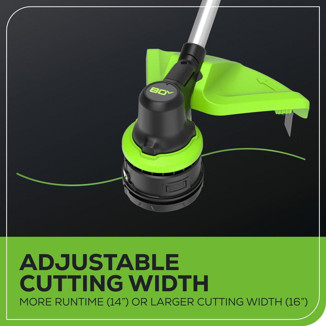 80V 16" Cordless Battery String Trimmer and 8" Edger Combo Kit: 2.0 Ah Battery and Charger greenworkstools