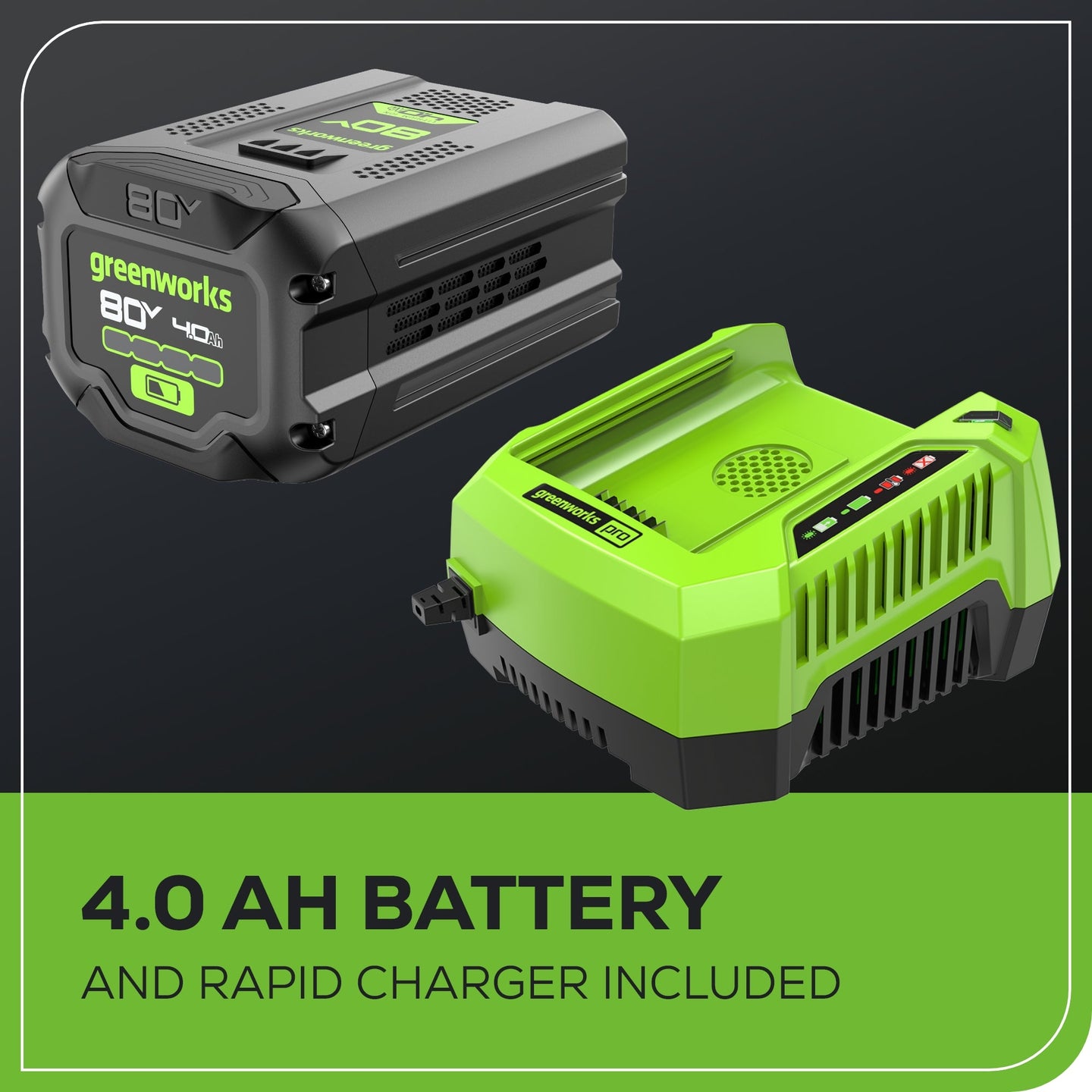80V 750CFM Cordless Battery Single Port Backpack Blower, 4Ah Battery and Charger Greenworks