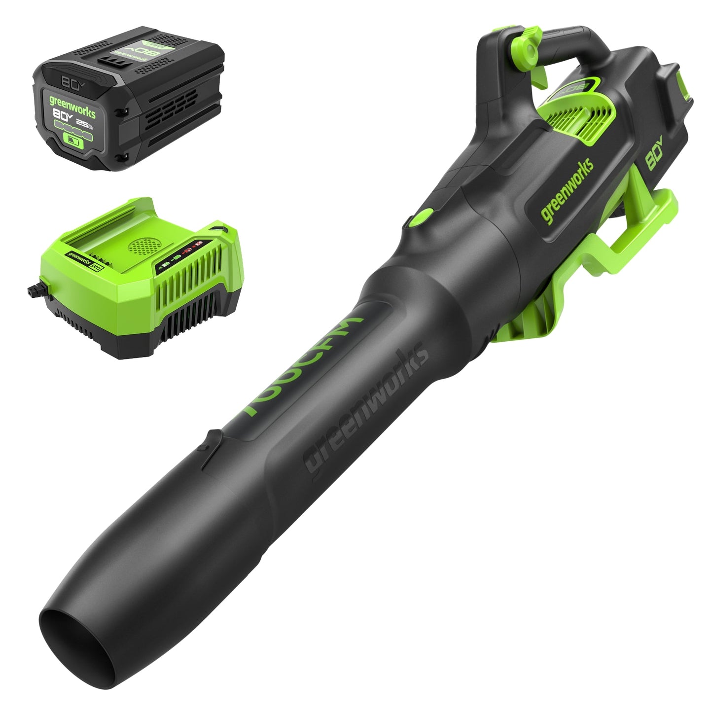 80V 700CFM Cordless Battery Blower w/  2.5Ah Battery & Charger Greenworks