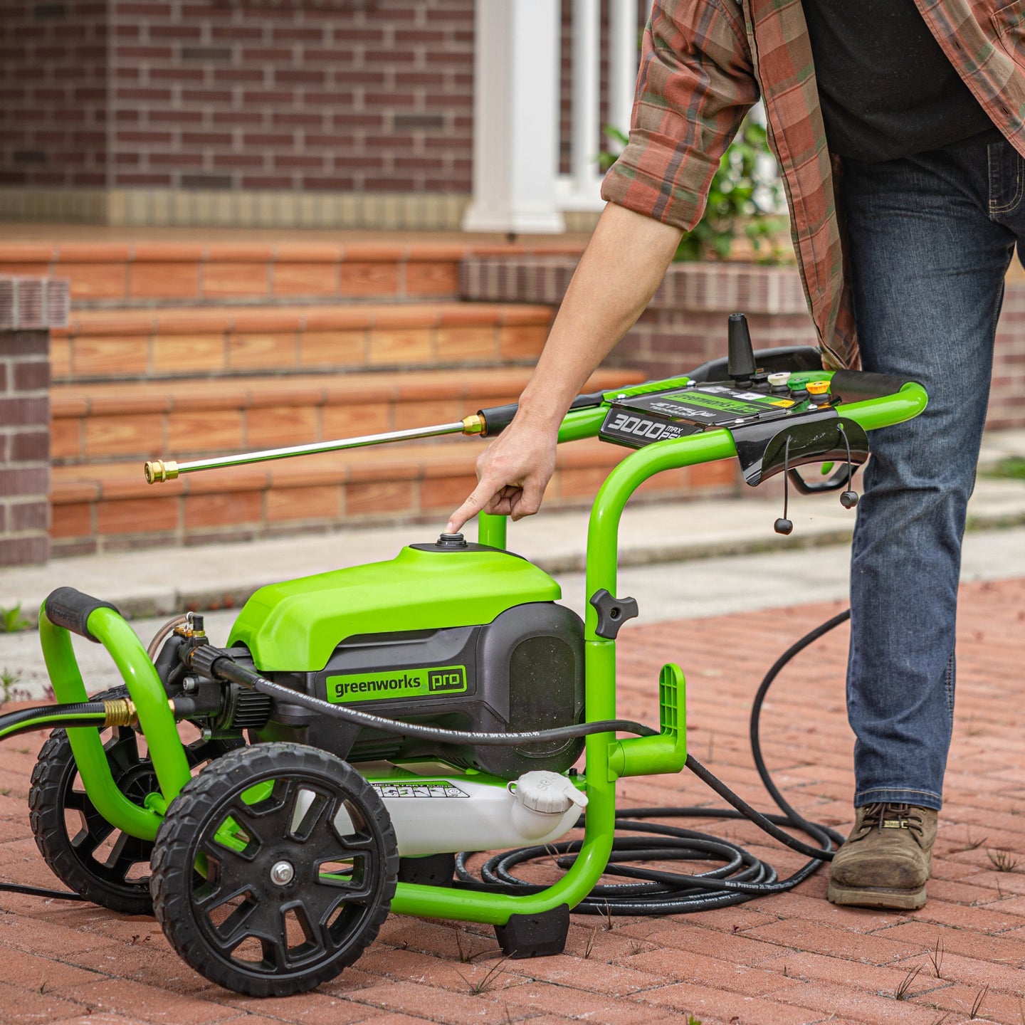 3000 PSI Pressure Washer, 15" Surface Cleaner and Extension Combo Kit greenworkstools