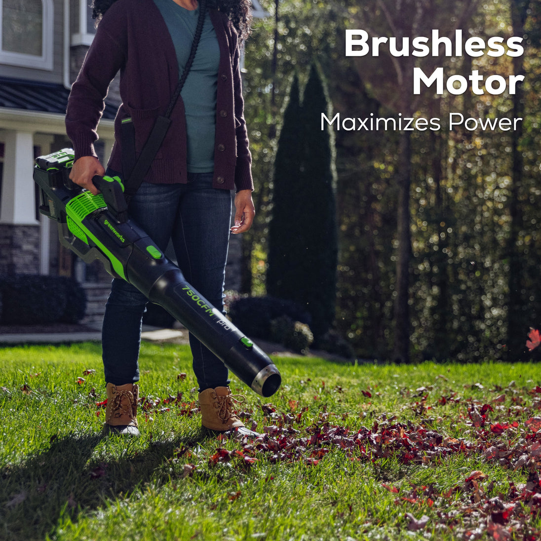 RENEWED 80V 750CFM Cordless Battery Leaf Blower: 2.5 Ah Battery and Charger Greenworks