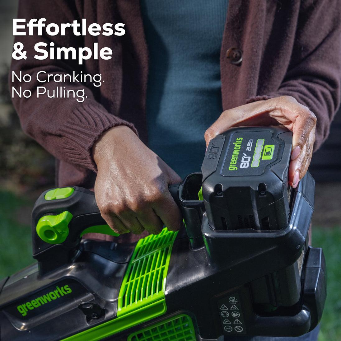 RENEWED 80V 750CFM Cordless Battery Leaf Blower: 2.5 Ah Battery and Charger Greenworks
