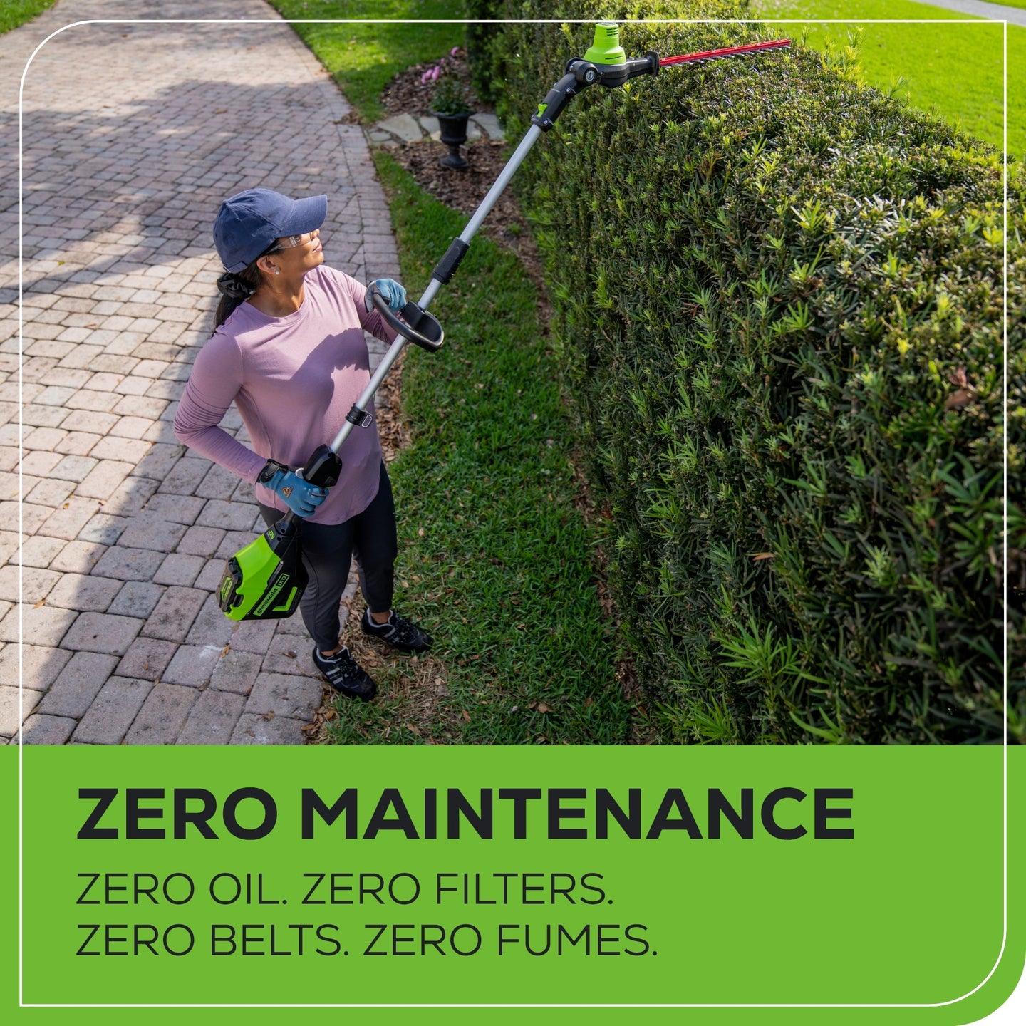 60V 10" Cordless Battery Pole Saw and 20" Pole Hedge Trimmer Combo Kit: 2.0 Ah Battery and Charger greenworkstools
