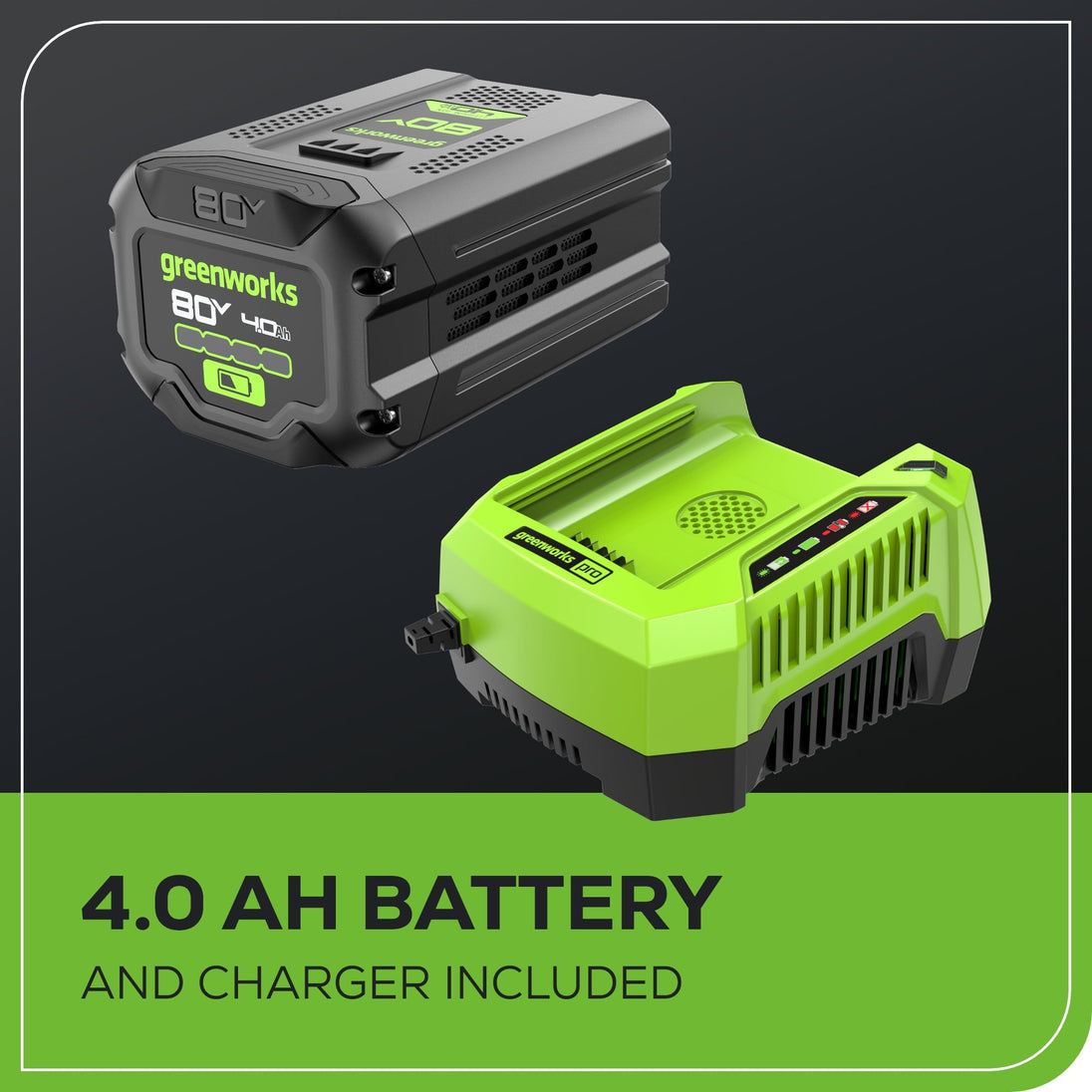 80V 21" Cordless Battery Brushless Self-Propelled Mower 3pc Combo Kit: 4.0 Ah Battery and Rapid Charger greenworkstools