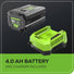 80V 21" Cordless Battery Brushless Self-Propelled Mower 3pc Combo Kit: 4.0 Ah Battery and Rapid Charger greenworkstools