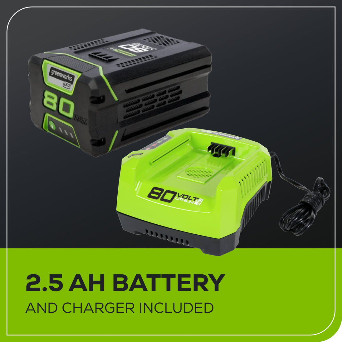 OPEN BOX 80V 730 CFM Cordless Battery Leaf Blower: 2.5 Ah Battery and Rapid Charger greenworkstools