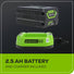 60V 610 CFM Cordless Battery Leaf Blower w/ 2.5Ah Battery & Charger greenworkstools