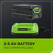 60V 610 CFM Cordless Battery Leaf Blower w/ 2.5Ah Battery & Charger greenworkstools
