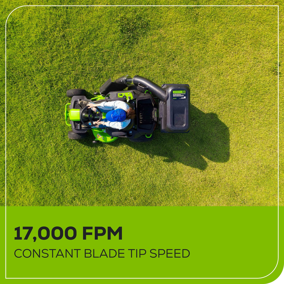 60V 42" Cordless Battery CrossoverT Riding Lawn Mower + Bagger, (6) 8.0 Ah Batteries and (3) Dual-Port Turbo Chargers greenworkstools