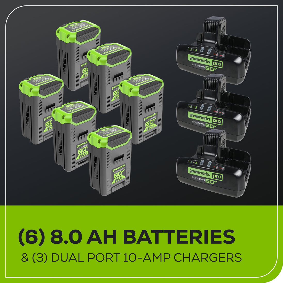60V 42" Cordless Battery CrossoverZ Zero Turn Lawn Mower + Bagger, (6) 8.0 Ah Batteries and (3) Dual-Port Turbo Chargers greenworkstools
