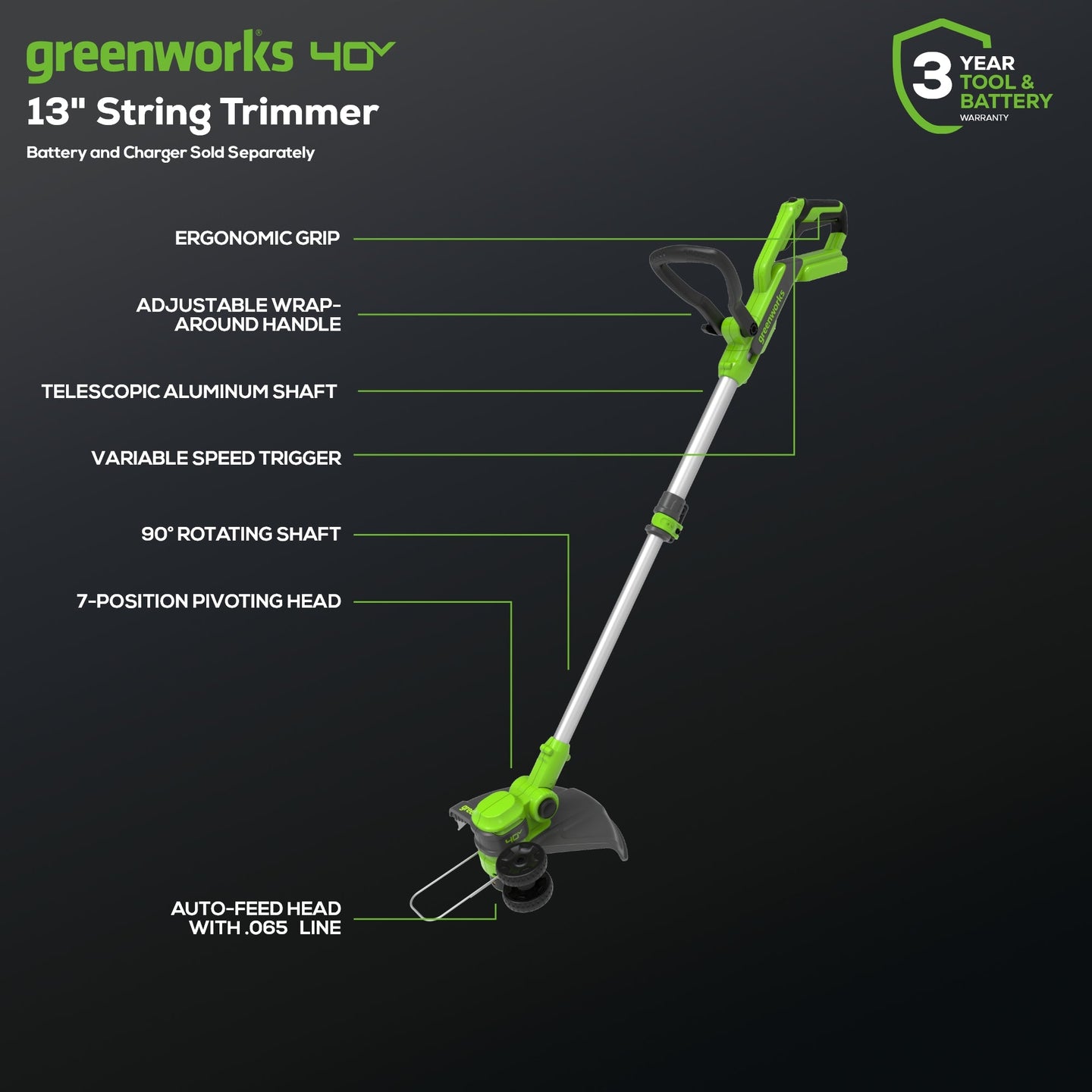 40V 13" Gen 2 String Trimmer and 350 CFM Cordless Battery Leaf Blower Combo Kit, (3).065" Spools,(1)2.0 Ah Battery and Charger greenworkstools