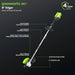 80V 16" Cordless Battery String Trimmer and 8" Edger Combo Kit: 2.0 Ah Battery and Charger greenworkstools
