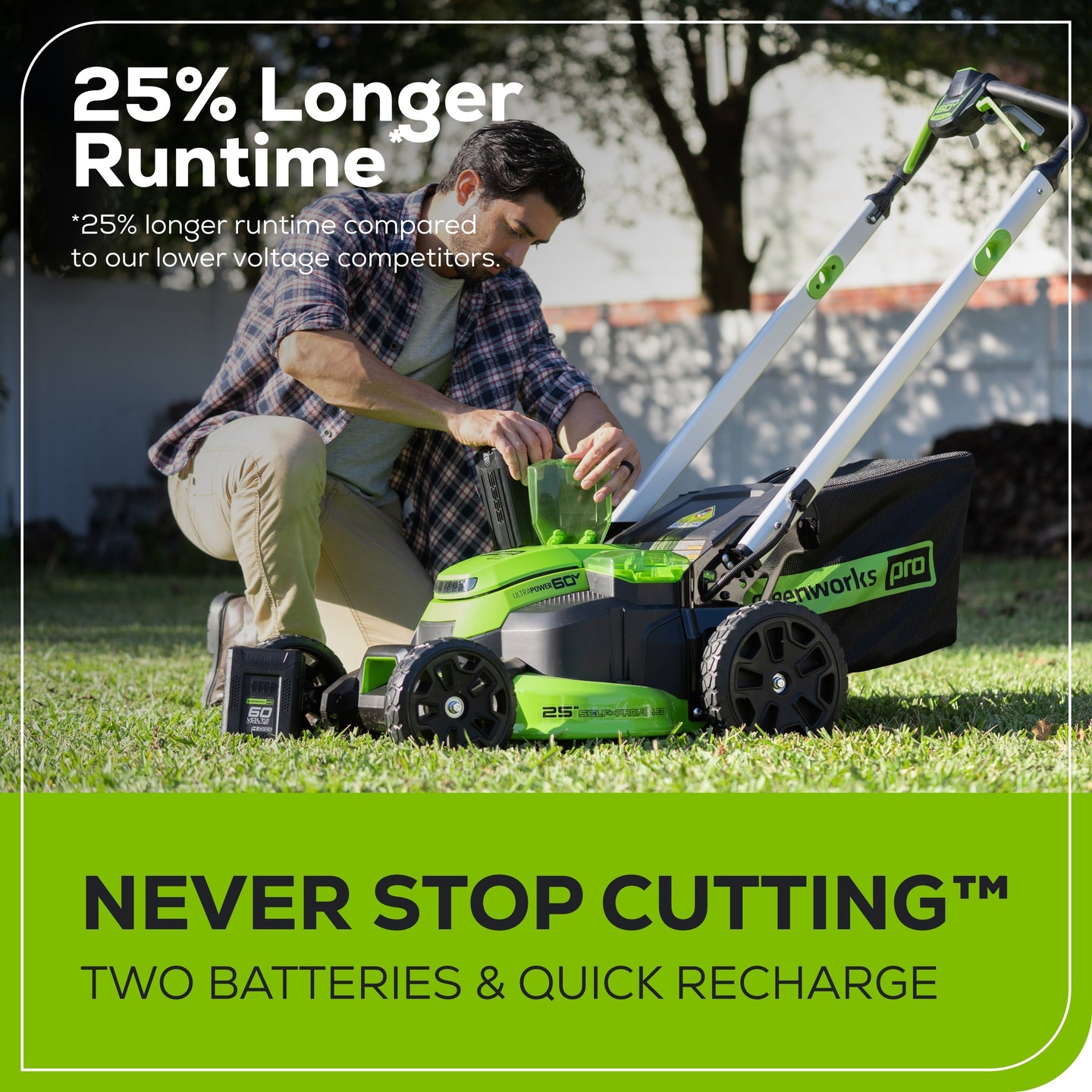 60V 25" SP Mower 3PC Combo Kit, 16" String Trimmer and 610CFM Blower greenworkstools